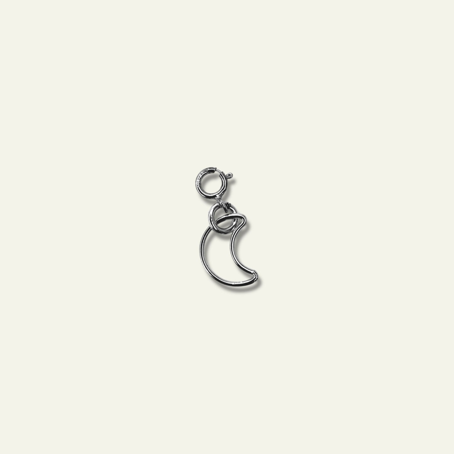 Charm luna in argento 925, fatto a mano in Italia, da agganciare a collane e bracciali - Trame Gioielli