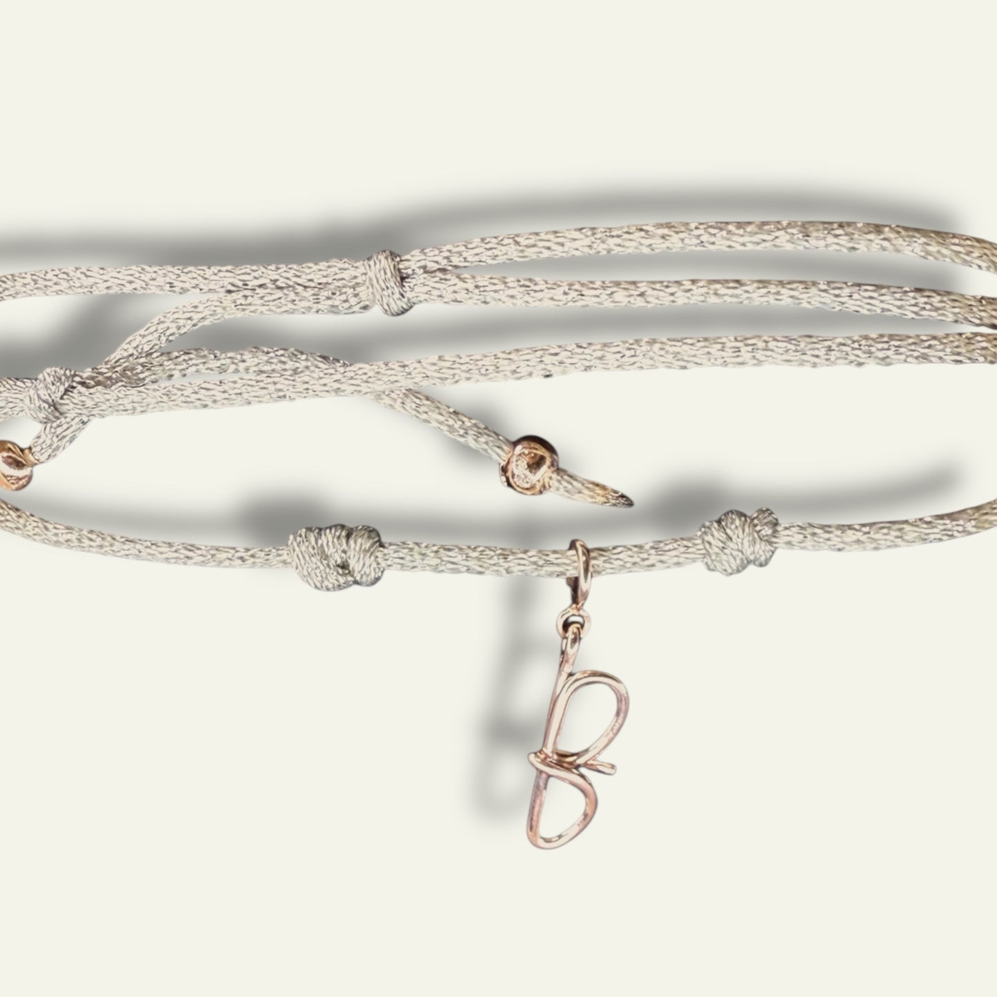 Collana Lurex Slim con cordino bianco argento, base per charm personalizzati, fatta a mano in Italia - Trame gioielli