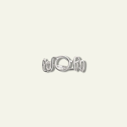Anello MOM/WOW in argento scritta WOW - Trame Gioielli
